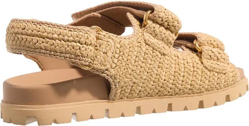 Prada Sandalen Logo Patch Sandal in beige