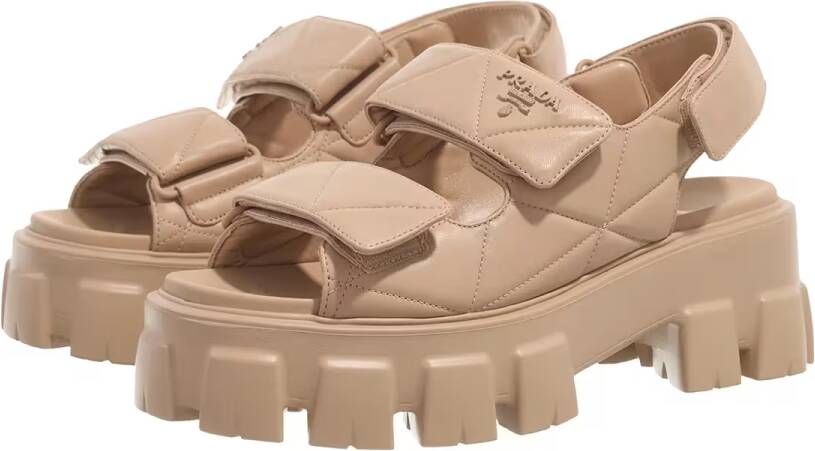 Prada Sandalen Sandali Monolith in beige