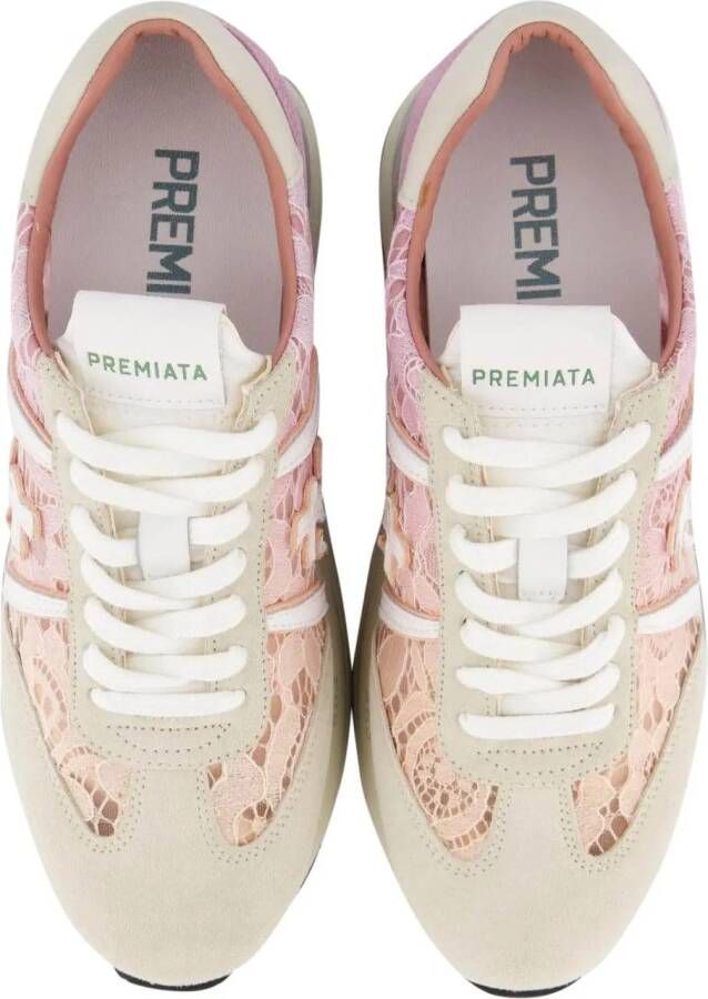 Premiata Low-Top Sneakers Dames Beth Sneaker Beige Roze in beige