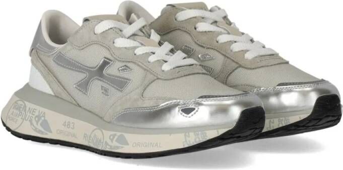 Premiata Low-Top Sneakers Grigio Argento in zilver