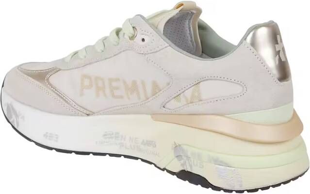 Premiata Low-Top Sneakers Leather Sneakers With Textured Accents in wit