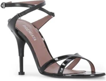 Premiata Sandalen Black Polished Leather Sandals in zwart