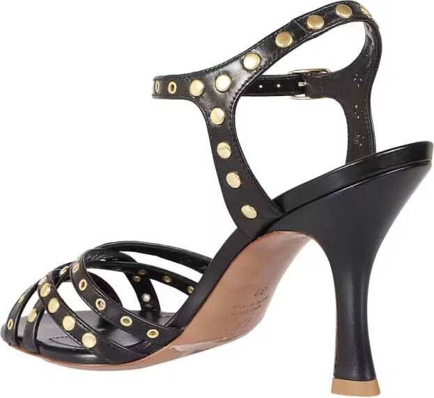 RELAC Sandalen Strappy Sandals With Gold Studs And High Heel in zwart - Foto 2
