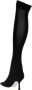 René Caovilla Boots High-Leg Knitted Boots With Rhinestone Detailing in zwart - Thumbnail 1