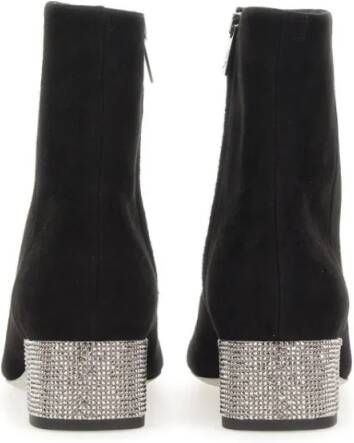 René Caovilla Boots Rhinestone-Embellished Ankle Boots in zwart