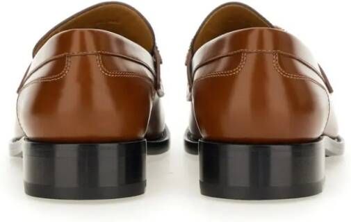 René Caovilla Brown Leather Loafers in bruin