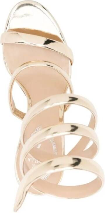 René Caovilla Sandalen Cleo Gold Mirror Sandal 105 in goud