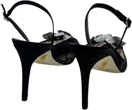 René Caovilla Sandalen Crystal Slingback 80 in zwart