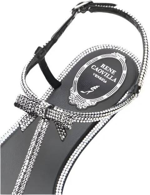 René Caovilla Sandalen Diana Crystal Thongs in zwart