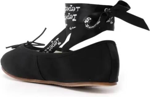 Repetto Sophia Logo Ribbon Ballerina Ballet Flats in zwart