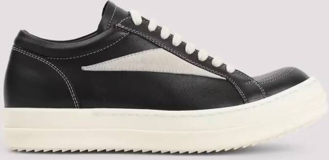 Rick Owens Low-Top Sneakers Black Leather Sneakers in zwart