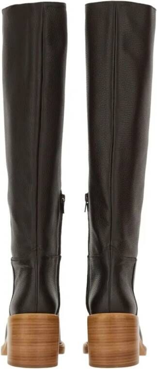Roberto Festa Boots Knee-High Leather Boots With Side Zipper in bruin