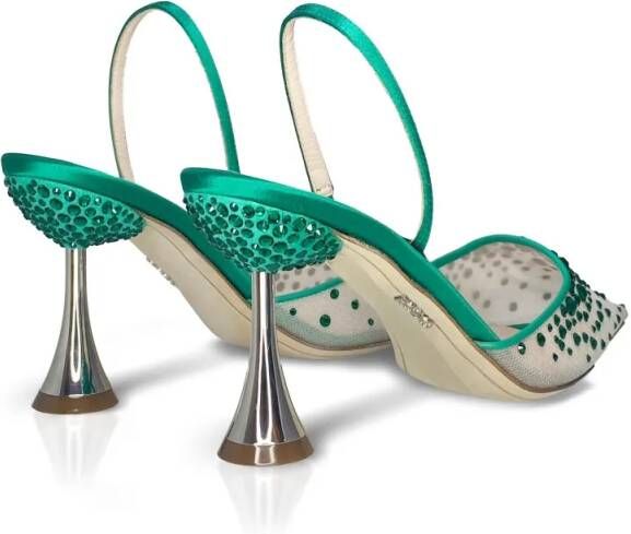 Rodo Sandalen Assia 80 Emerald Strass Satin in beige