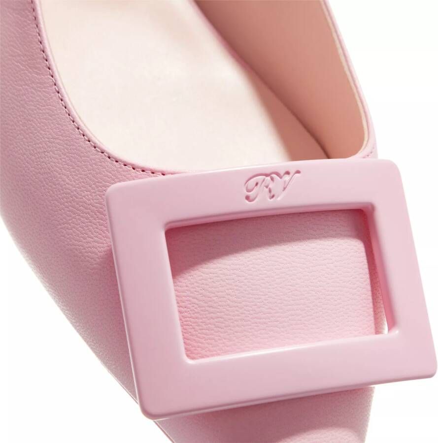 Roger Vivier Loafers & ballerina schoenen Gommettine Slingback Ballerinas Nappa Leather in poeder roze