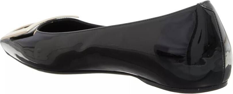 Roger Vivier Loafers & ballerina schoenen Trompette Metal Buckle Ballerinas In Leather in zwart