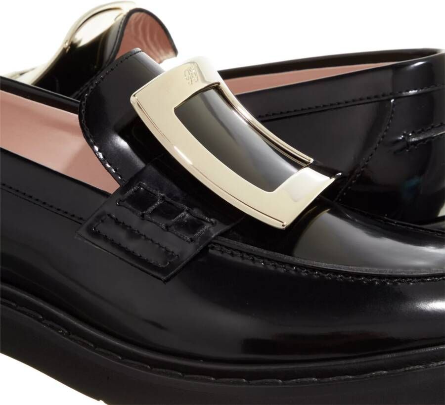 Roger Vivier Loafers & ballerina schoenen Viv´ Rangers Metal Buckle Loafers In Leather in zwart