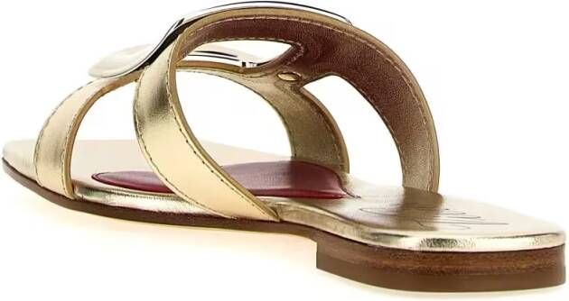 Roger Vivier Slippers & Mules 'New Metal Buckle' Mules in rood