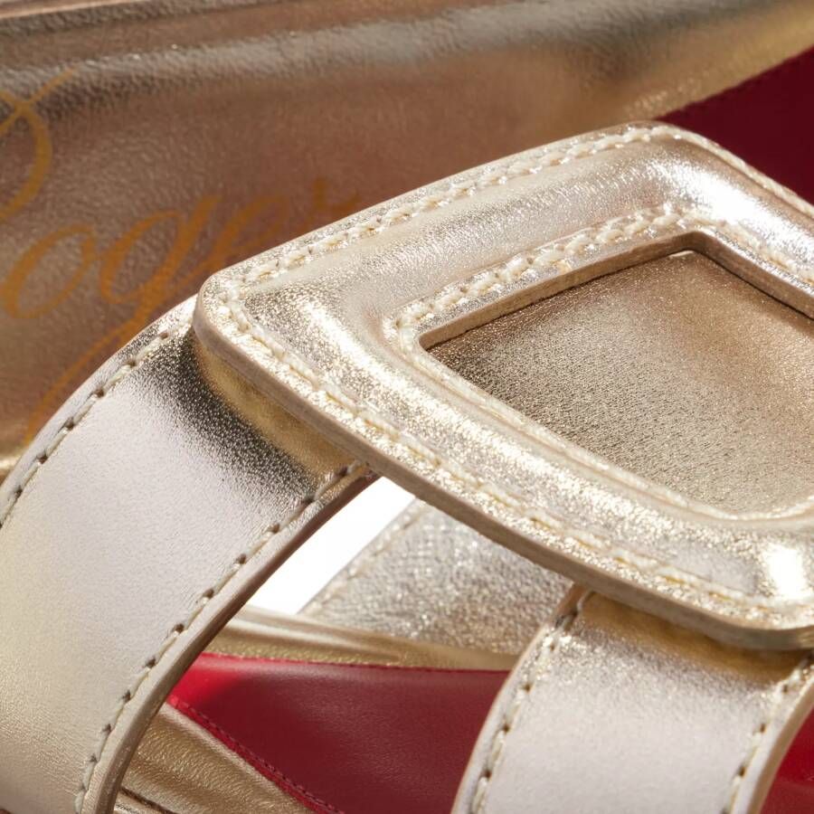 Roger Vivier Slippers Stitching Buckle Mules In Nappa Leather in goud