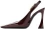 Saint Laurent Hoge hakken Stone Sevilla Brown Patent Leather Pumps in rood - Thumbnail 1