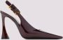 Saint Laurent Hoge hakken Stone Sevilla Brown Patent Leather Pumps in rood - Thumbnail 1