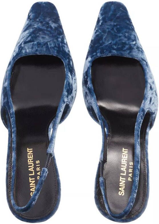 Saint Laurent Pumps & high heels Blade Slingback Pumps in Velvet in blauw