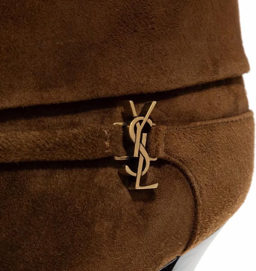 Saint Laurent Enkellaarzen Niki Suede Ankle Boots in bruin