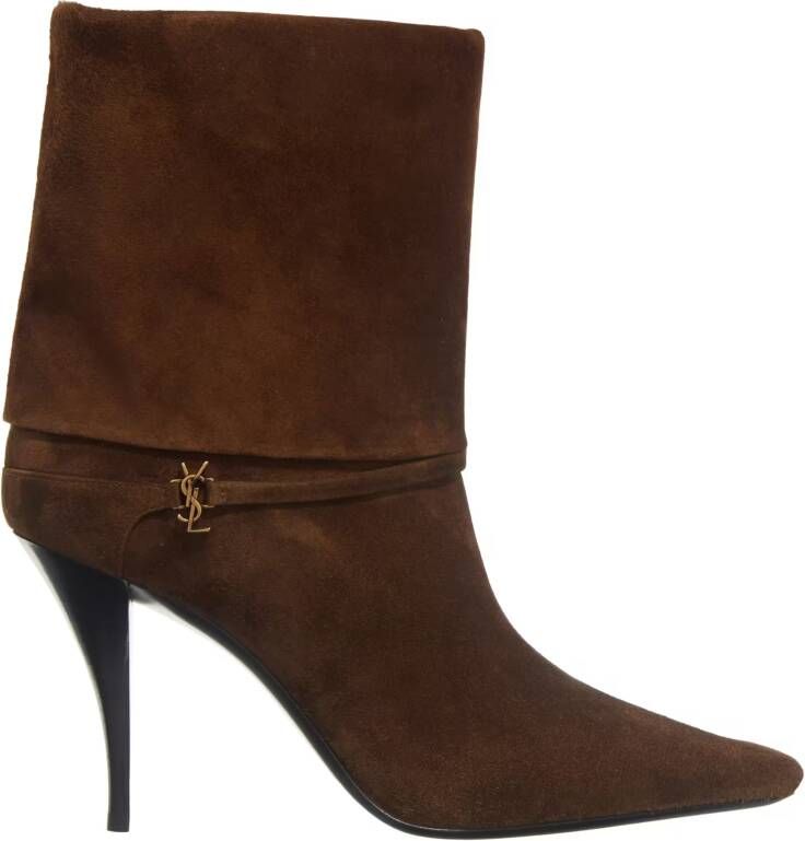 Saint Laurent Enkellaarzen Niki Suede Ankle Boots in bruin - Foto 3