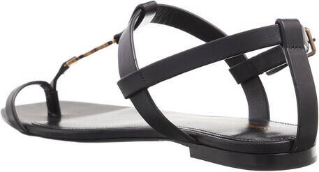 Saint Laurent Sandalen Cassandra Sandals Leather With Monogram in zwart