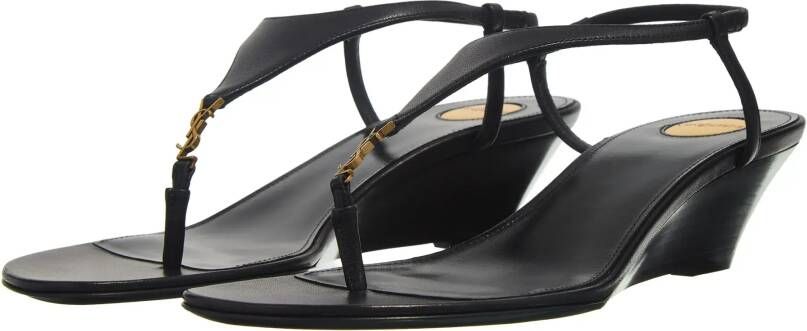 Saint Laurent Sandalen Cassandra Wedges in zwart