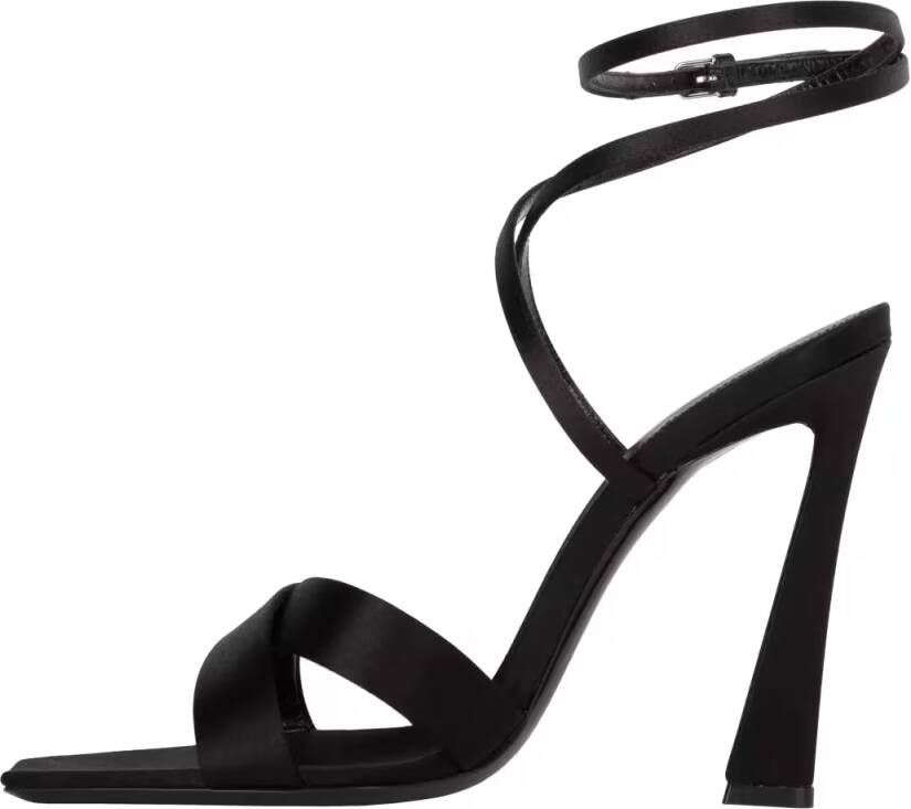 Saint Laurent Sandalen Corinne Sandals In Satin Crepe Black in zwart