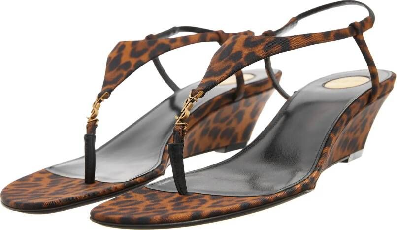 Saint Laurent Sandalen met hak Cassandra Sandals in luipaardprint