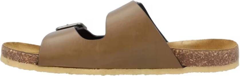 Saint Laurent Sandalen Smooth Leather "Jimmy" Flat Sandals in bruin