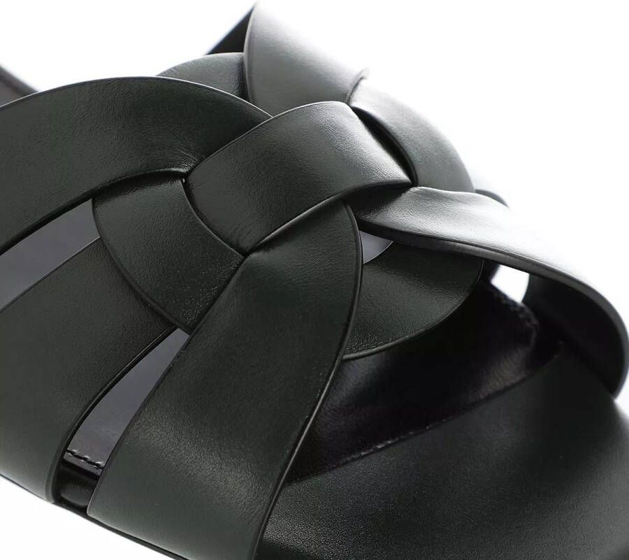 Saint Laurent Sandalen Tribute Flat Sandals Leather in groen