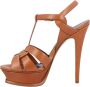 Saint Laurent Sandalen Tribute Leather Sandals Brown in bruin - Thumbnail 1