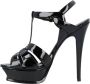 Saint Laurent Sandalen Tribute Platform Sandals In Patent Leather Black in zwart - Thumbnail 1