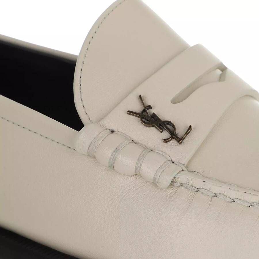 Saint Laurent Slippers Le Loafer Monogram Penny Slippers Leather in beige