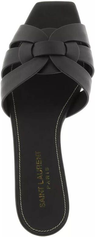Saint Laurent Slippers Tribute Flat Sandal in zwart
