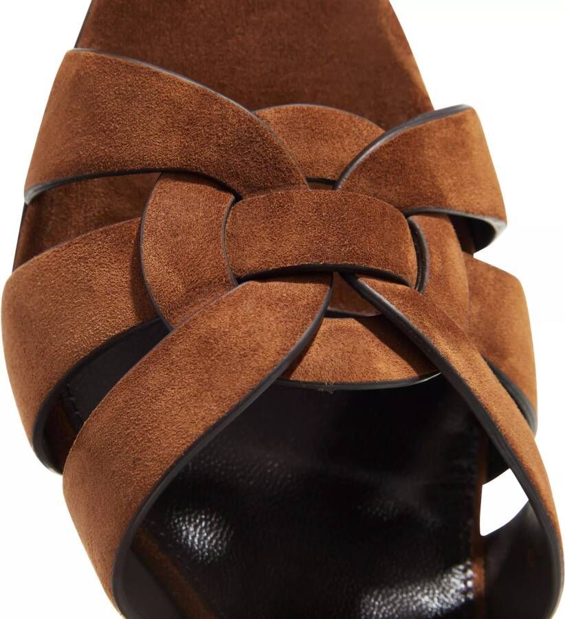 Saint Laurent Slippers & Mules Tribute Mules Suede in bruin