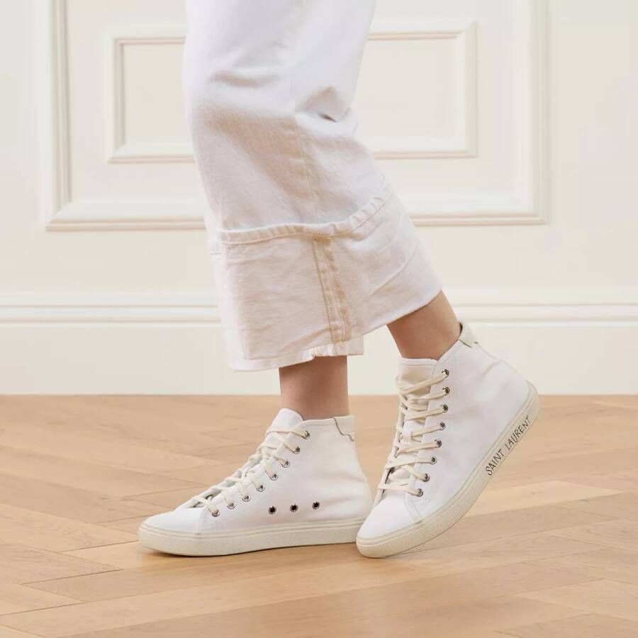 Saint Laurent Sneakers Malibu Hightop Sneaker in wit