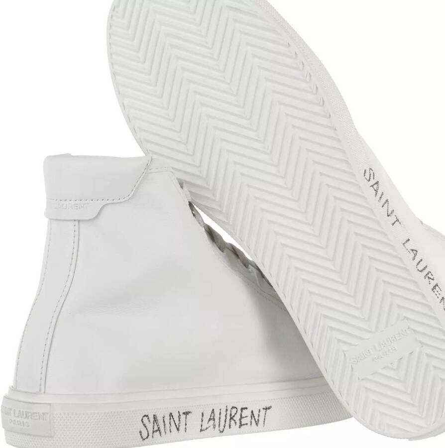 Saint Laurent Sneakers Malibu Mid Top Sneakers Smooth Leather in wit