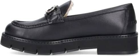 Salvatore Ferragamo "Gancini" Black Leather Loafers in zwart