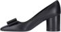 Salvatore Ferragamo Hoge hakken Doppio Fiocco Pumps In Black Leather in zwart - Thumbnail 1