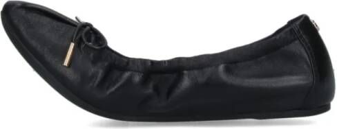 Salvatore Ferragamo Ruched Ballerinas With Bow – Black in zwart