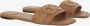 Salvatore Ferragamo Sandalen Leather Flat Sandals With Logo in bruin - Thumbnail 1