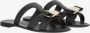 Salvatore Ferragamo Boog Rubberen Sandalen met Gouden Plaat Black Dames - Thumbnail 2