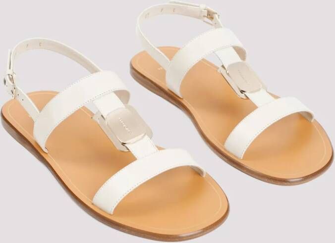 Salvatore Ferragamo Sandalen White Mascarpone Lamb Leather Vida Sandals in wit