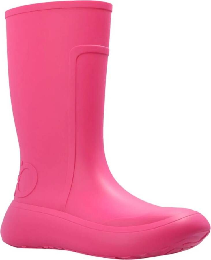 Salvatore Ferragamo Low-Top Sneakers Rainboot Gancini Logo Ankle Boots in poeder roze