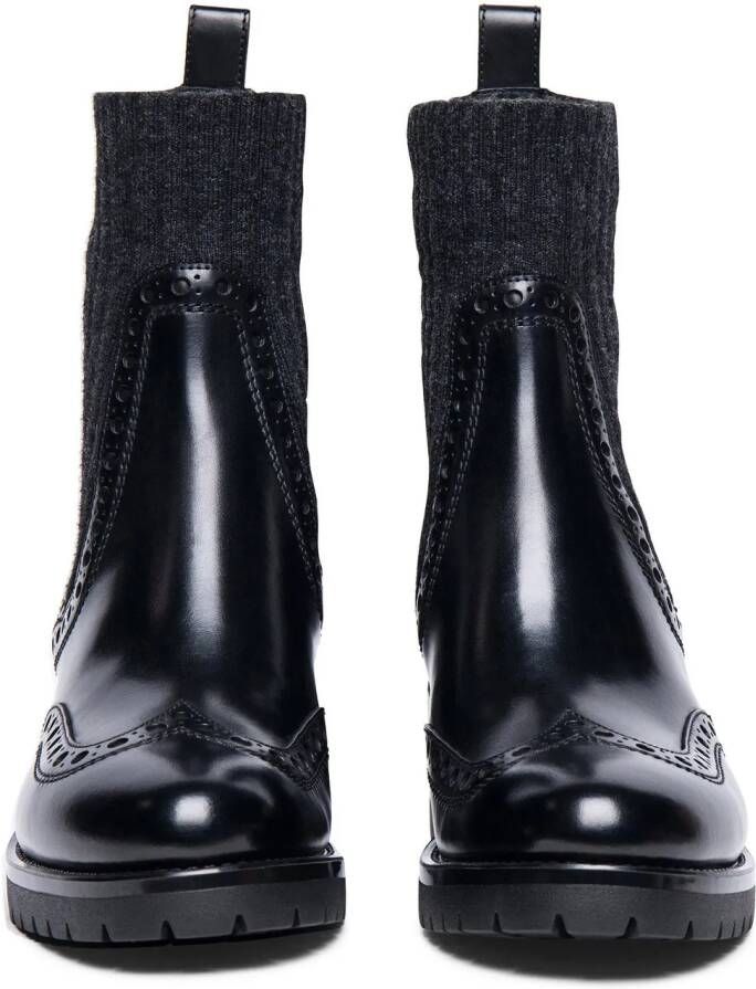 Santoni Boots Leather lowheel brogue ankle boot in wit