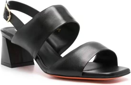 Santoni Hoge hakken Open-Toe Black Pumps in grijs