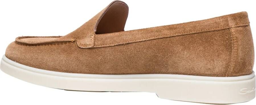 Santoni Calf Leather Loafers in bruin
